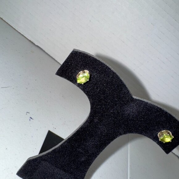 Sterling Silver Peridot Post Earrings - Picture 8 of 16